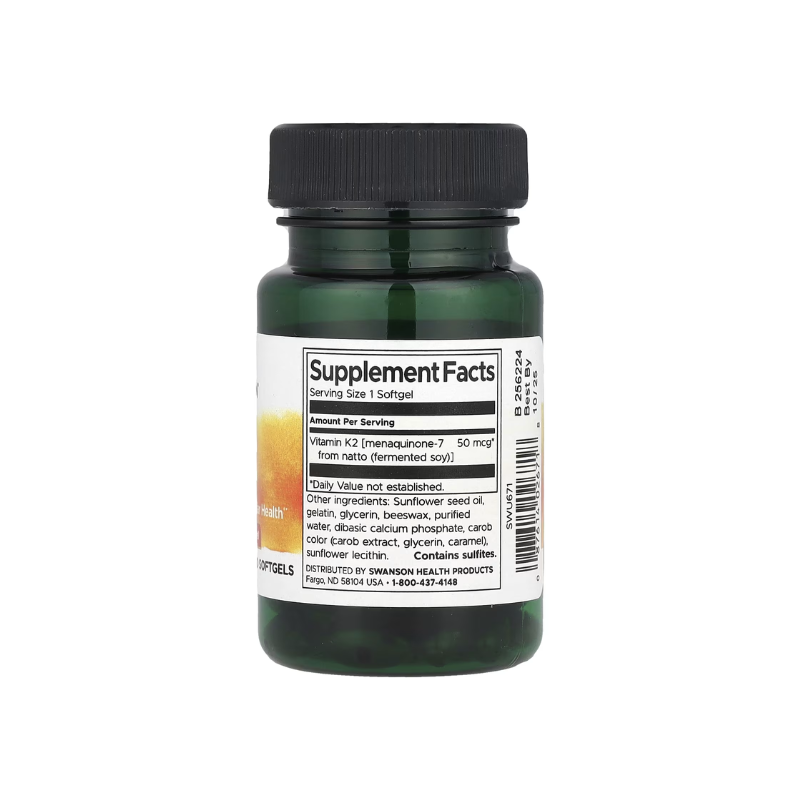 Vitamin K-2 - Natural, 50mcg - 30 softgels - Swanson