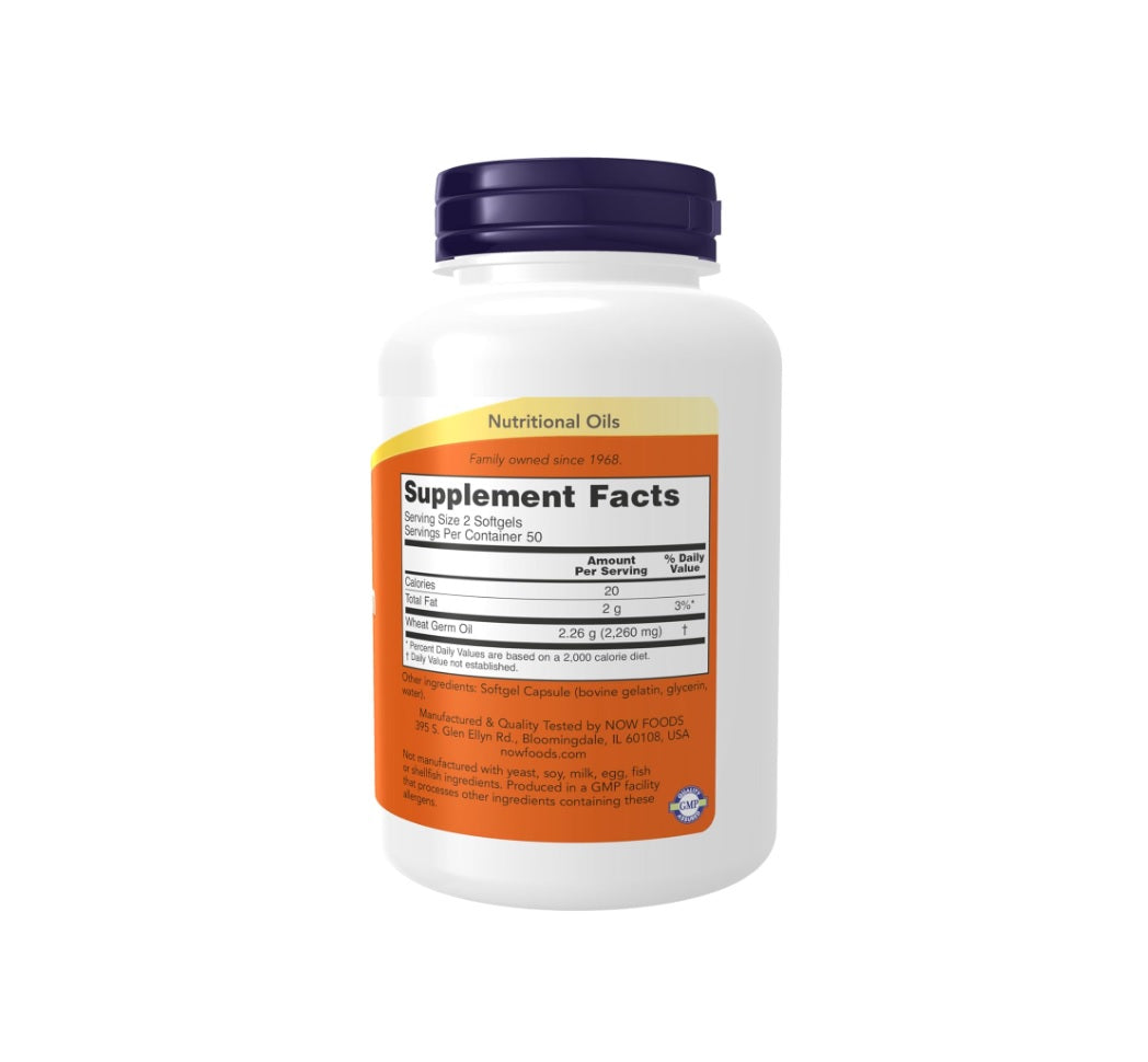 Wheat Germ Oil, 1130mg - 100 softgel - NOW Foods