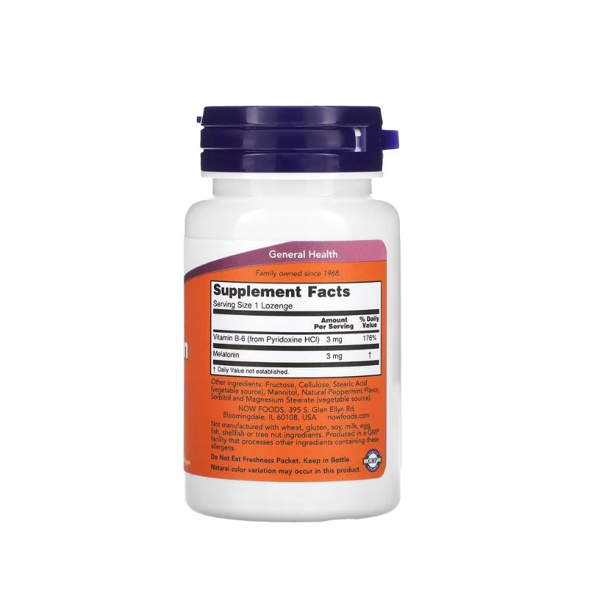 Melatonin Chewable, 3mg - 180 lozenges - NOW Foods