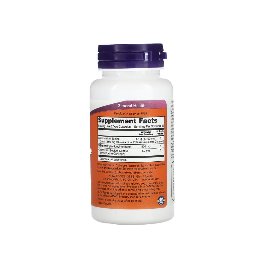 Glucosamine &amp; MSM - 60 vcaps - NOW Foods