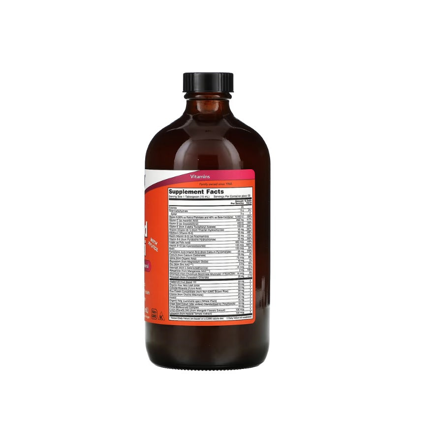 Liquid Multi, Tropical Orange (Iron Free) - 473 ml. - NOW Foods