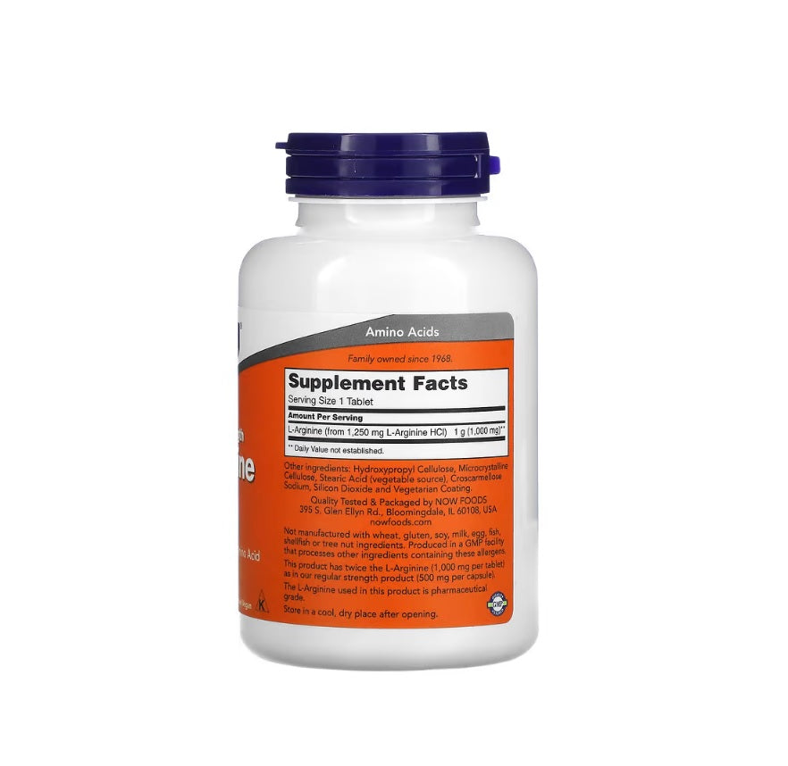 L-Arginine, 1000mg - 120 tablets&nbsp;- NOW Foods