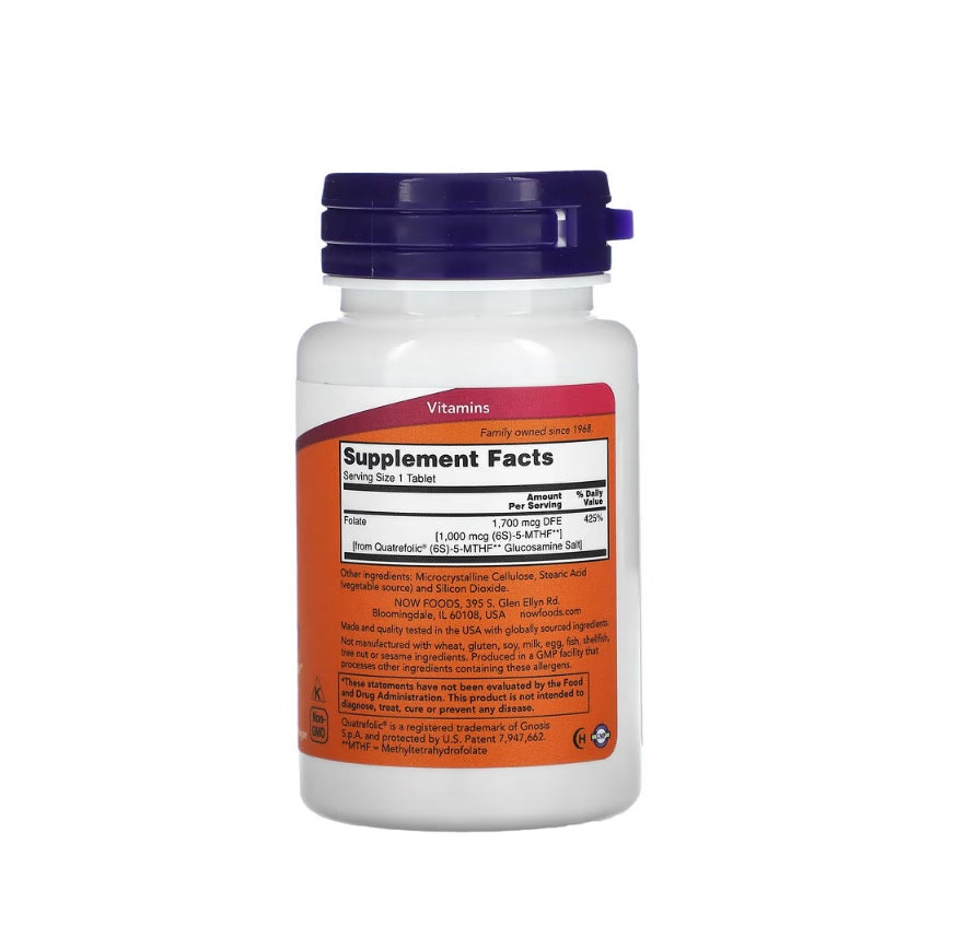 Methyl Folate, 1000mcg - 90 tablets - NOW Foods