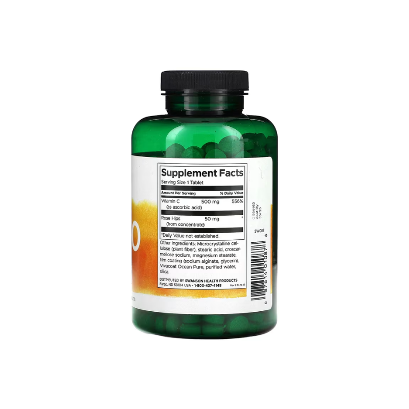 Vitamin C with Rose Hips, 500mg - 500 tablets - Swanson