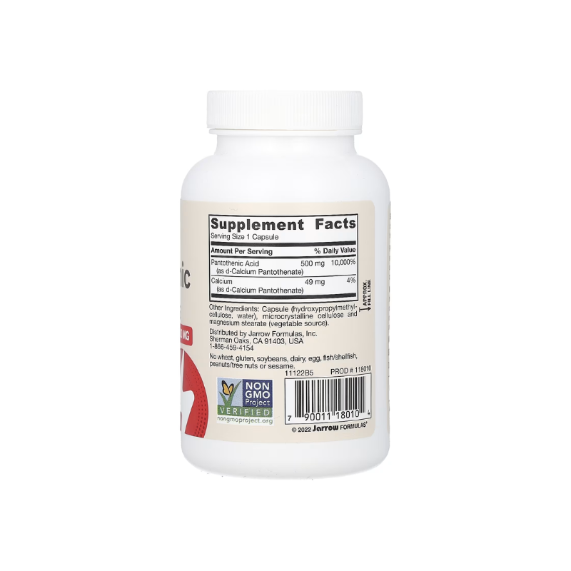 Pantothenic Acid B5, 500mg - 100 caps