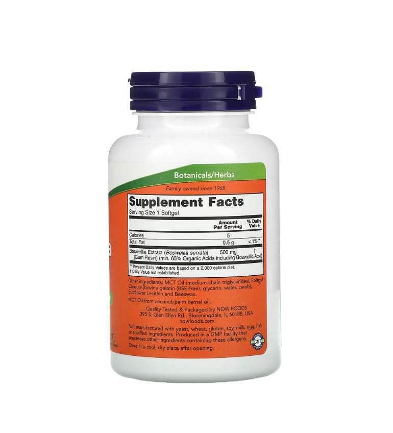 Boswellia Extract, 500mg - 90 softgels - NOW Foods