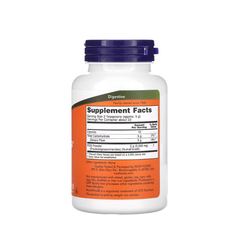 NutraFlora FOS, Pure Powder - 113 grams - NOW Foods