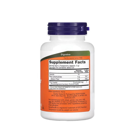 NutraFlora FOS, Pure Powder - 113 grams - NOW Foods