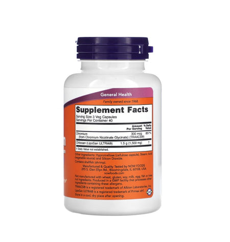 Chitosan, 500mg Plus Chromium - 120 vcaps - Now Foods