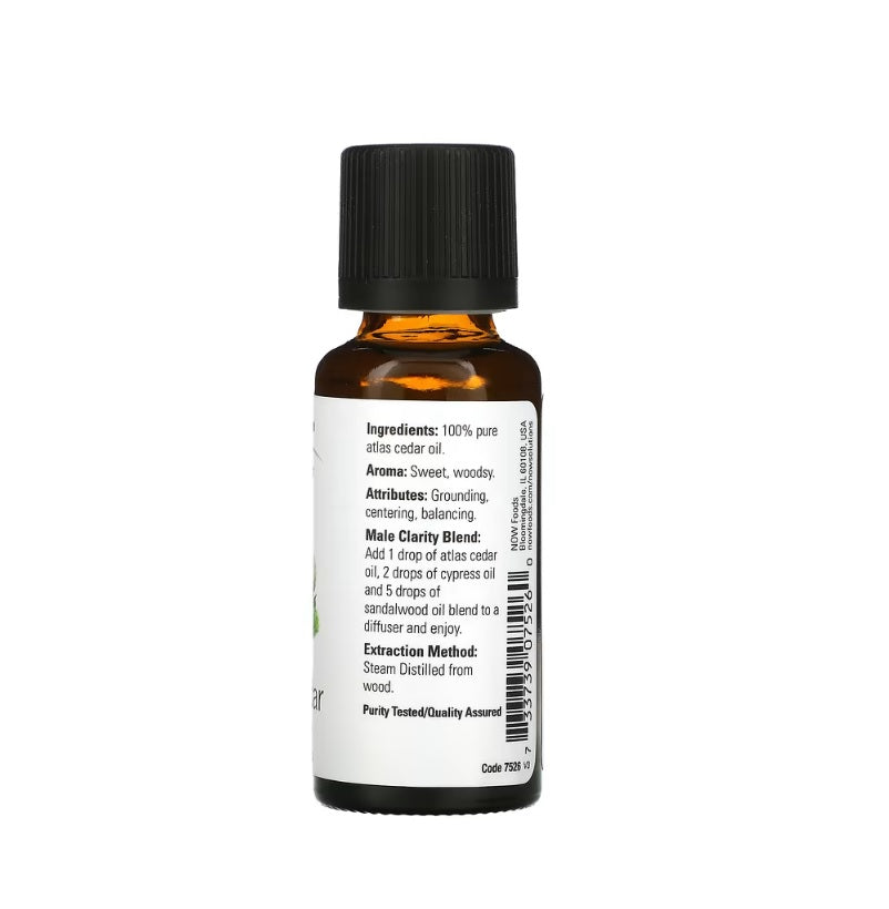 Essential Oil, Atlas Cedar Oil - 30 ml. - NOW FOODS