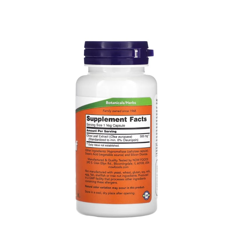 Olive Leaf Extract, 500mg - 60 vcaps - NOW Foods