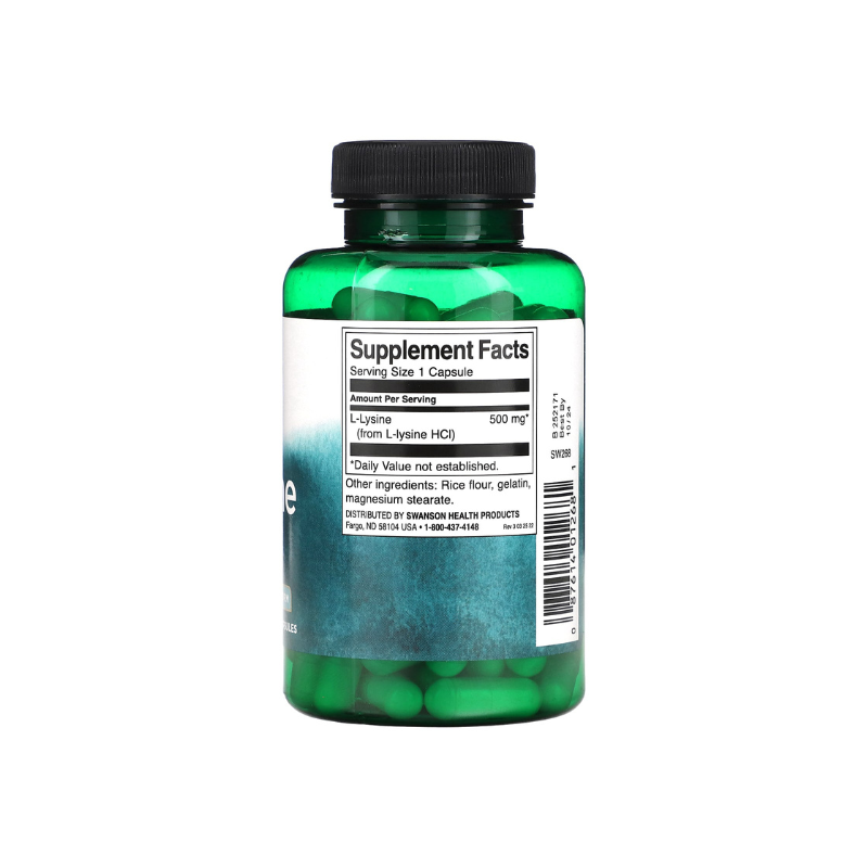 Lysine, 500mg Free-Form - 100 caps - Swanson