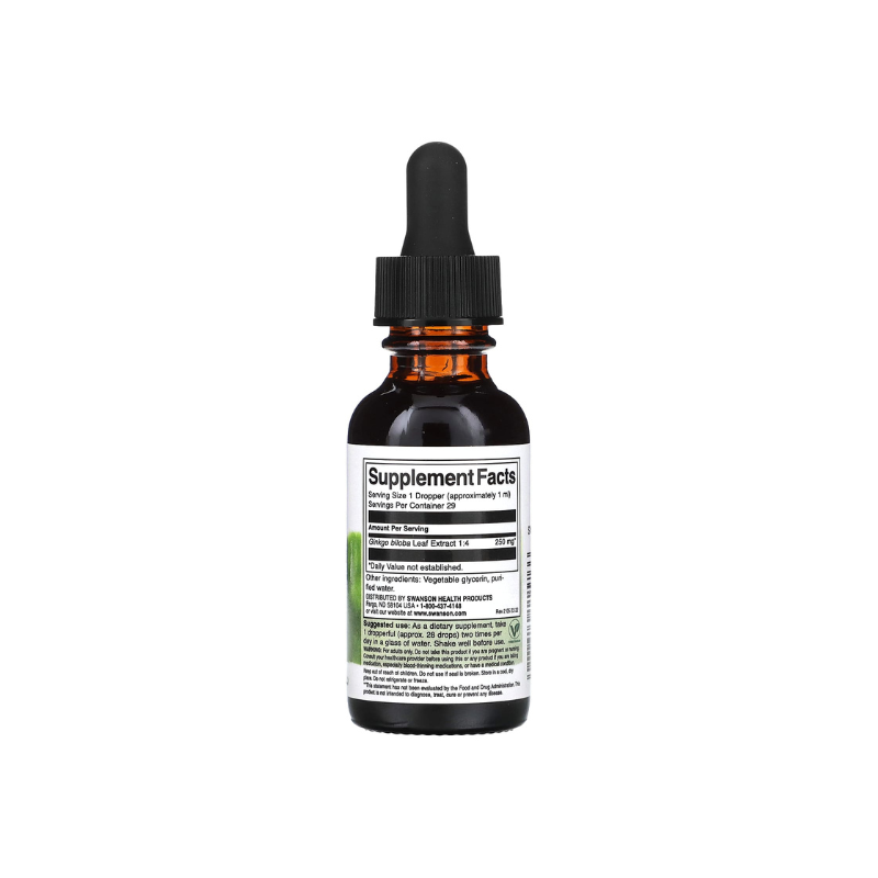 Ginkgo Biloba Liquid Extract, 250mg - 29 ml. - Swanson