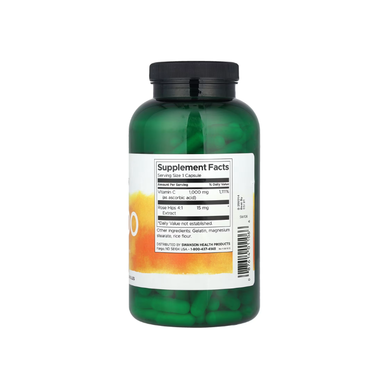 Vitamin C with Rose Hips Extract, 1000mg - 250 caps - Swanson