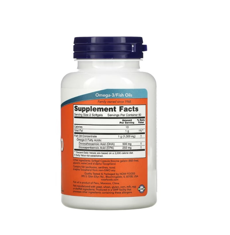 DHA-250, 250 DHA / 125 EPA - 120 softgels - Now Foods