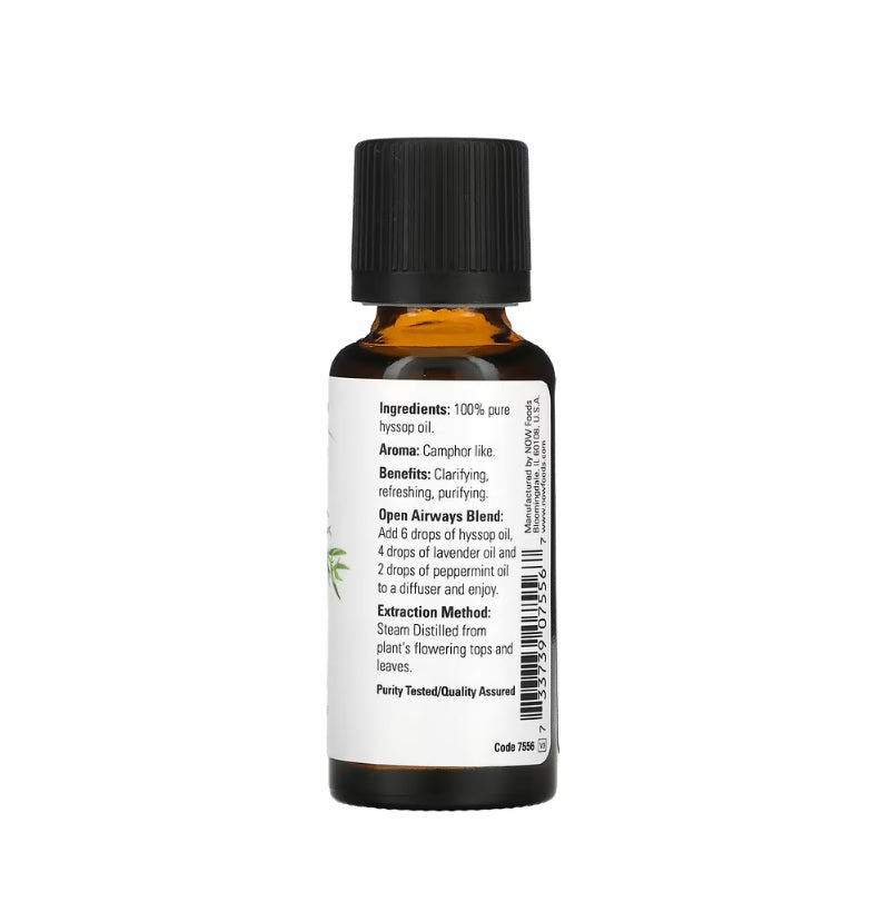 Essential Oil, Hyssop Oil - 30 ml. - Now Foods