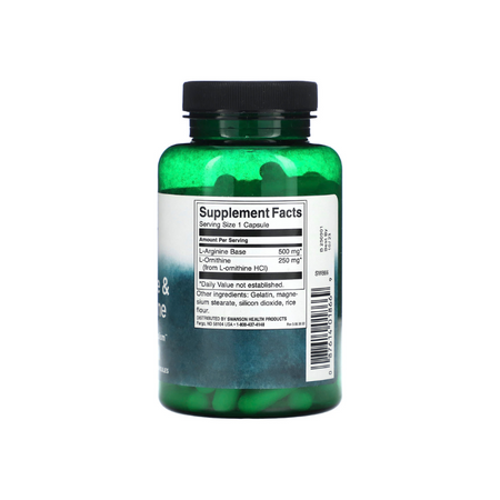 L-Arginine &amp; L-Ornithine - 100 caps - Swanson