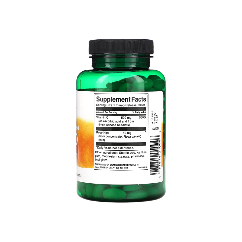 Vitamin C with Rose Hips - Timed-Release, 500mg - 250 tablets - Swanson