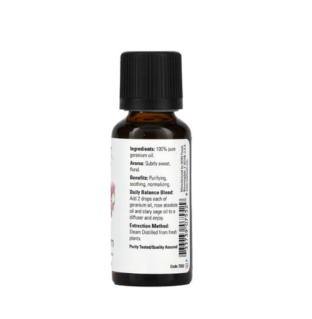 Essential Oil, Geranium Oil - 30 ml. - Now Foods