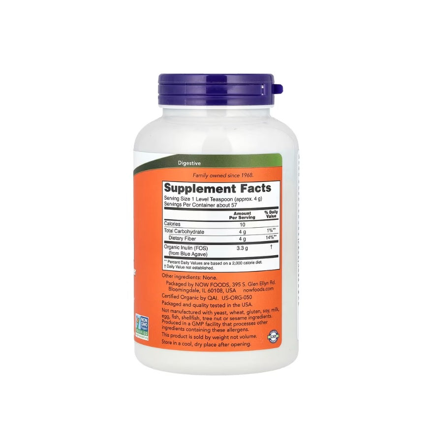 Inulin Powder, Organic - 227 grams&nbsp;- NOW Foods