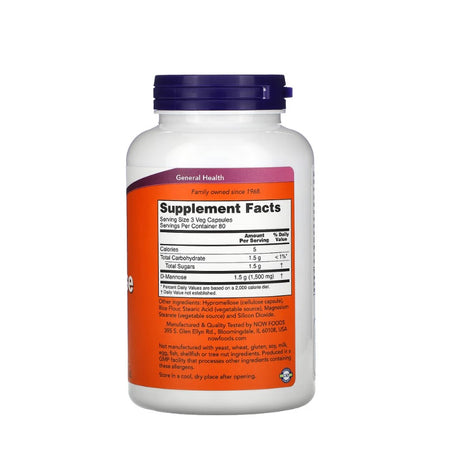 D-Mannose, 500mg - 240 vcaps - Now Foods