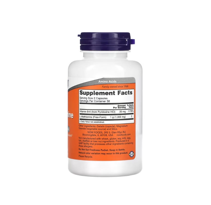 L-Methionine, 500mg - 100 caps&nbsp;- NOW Foods