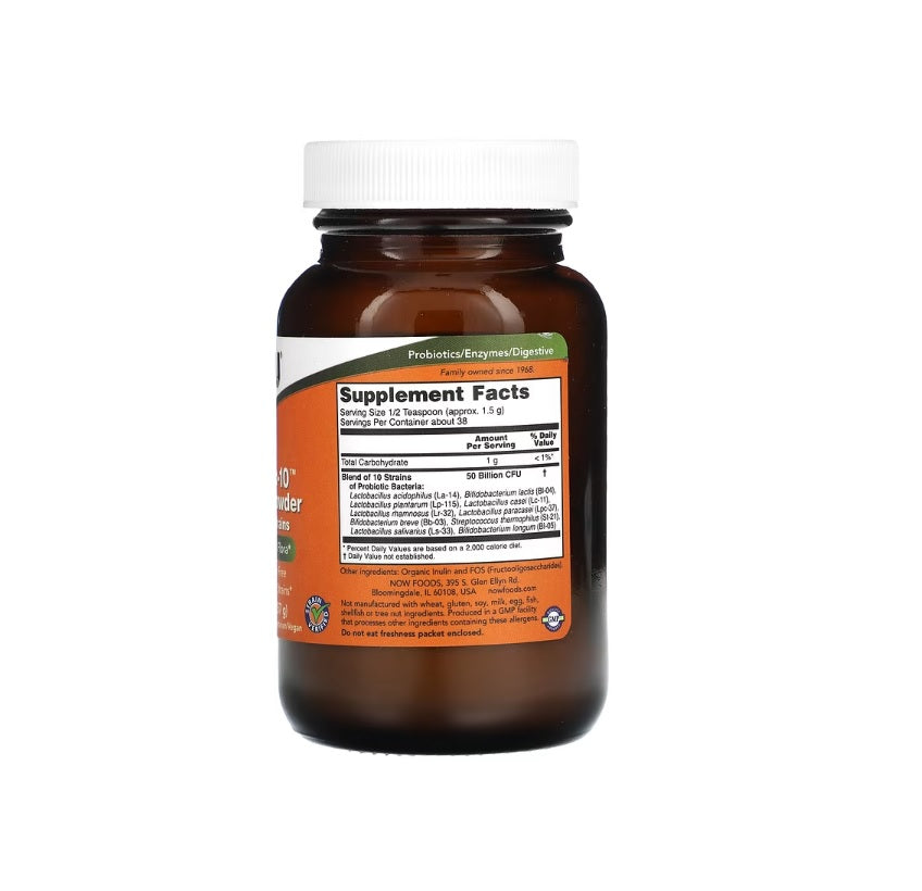 Probiotic-10, 50 Billion Powder - 57 grams - NOW Foods