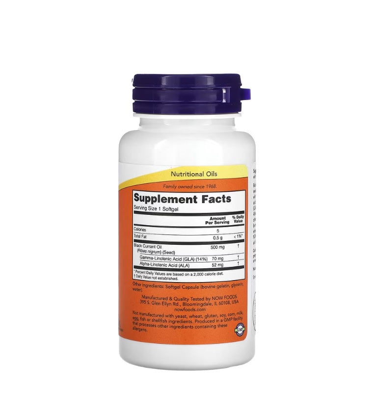 Black Currant Oil, 500mg - 100 softgels - NOW Foods