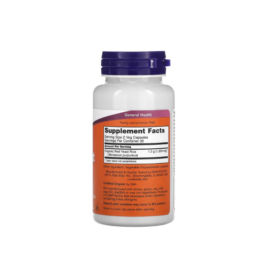 Red Yeast Rice, 600mg - 60 vcaps - NOW Foods