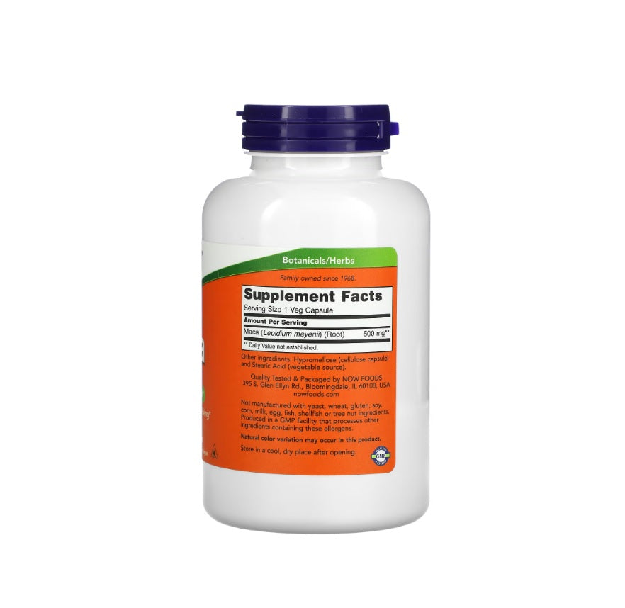 Maca 500mg &nbsp;- 250 vcaps - Now Foods