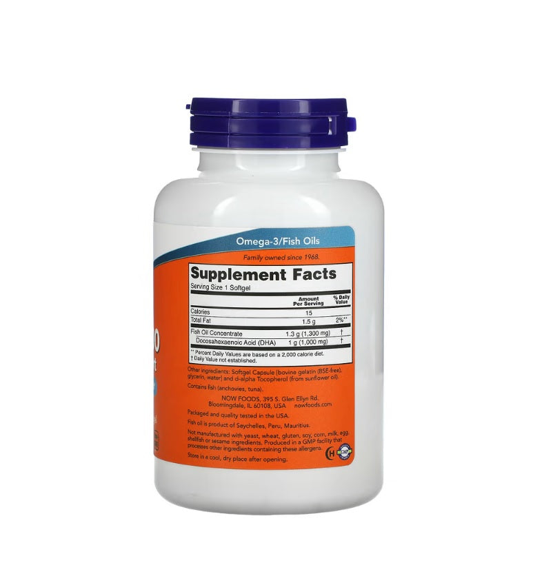 DHA-1000 Brain Support - 90 softgels - Now Foods