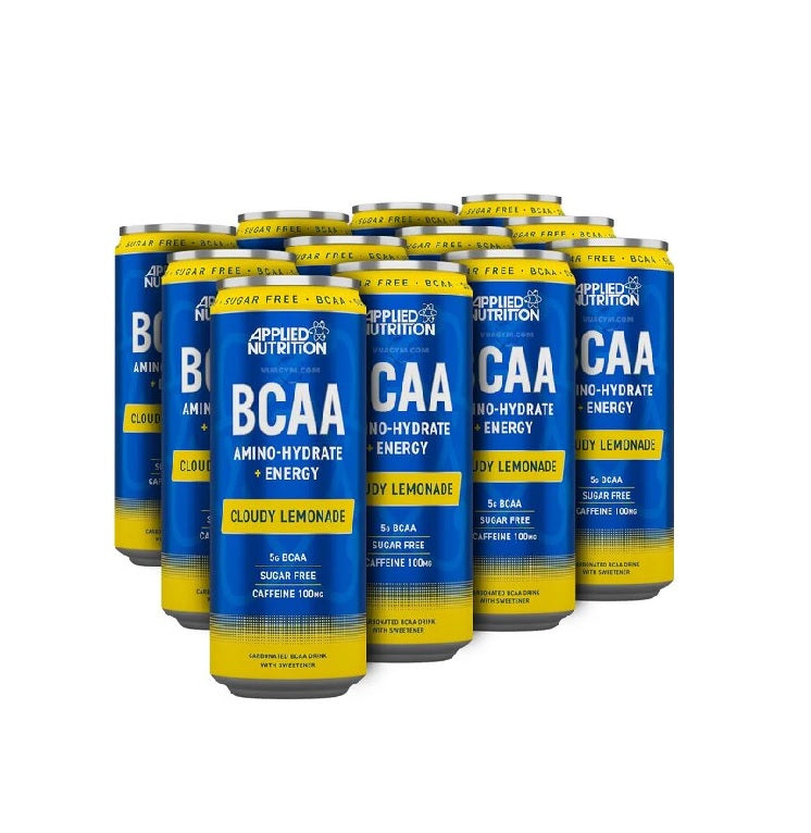 BCAA Amino-Hydrate + Energy Cans, Cloudy Lemonade - 24 x 330 ml. - Applied Nutrition