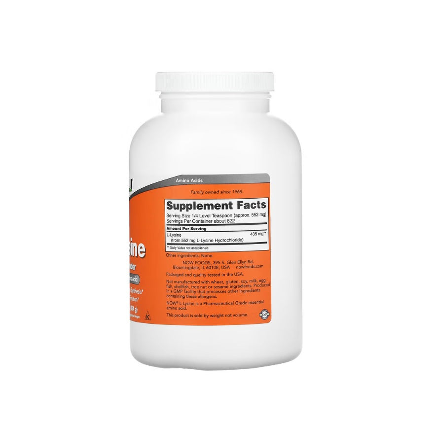 L-Lysine, 1000mg (Powder) - 454 grams&nbsp;- NOW Foods