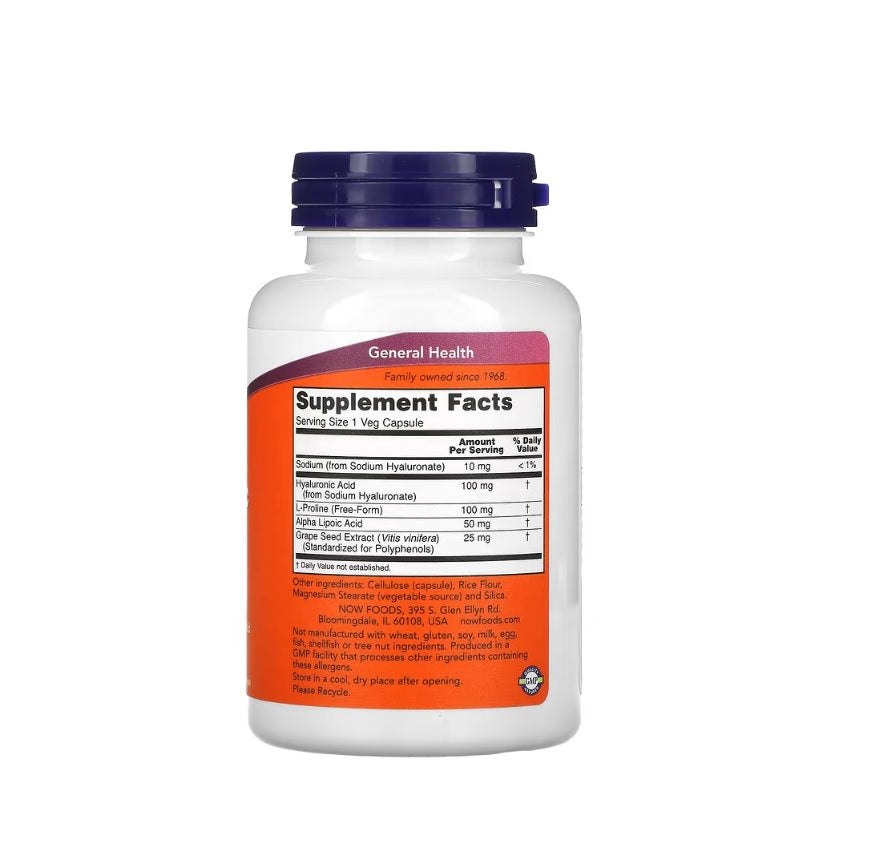 Hyaluronic Acid, 100mg Double Strength - 120 vcaps - NOW Foods