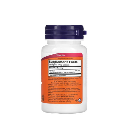 MK-7 Vitamin K-2, 300mcg Extra Strength - 60 vcaps - NOW Foods