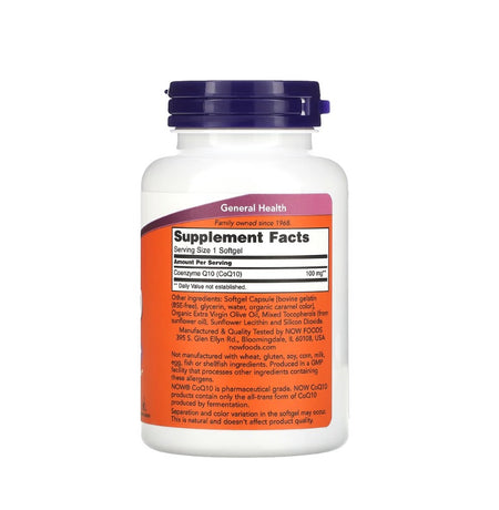 CoQ10, 100mg - 150 softgels - Now Foods