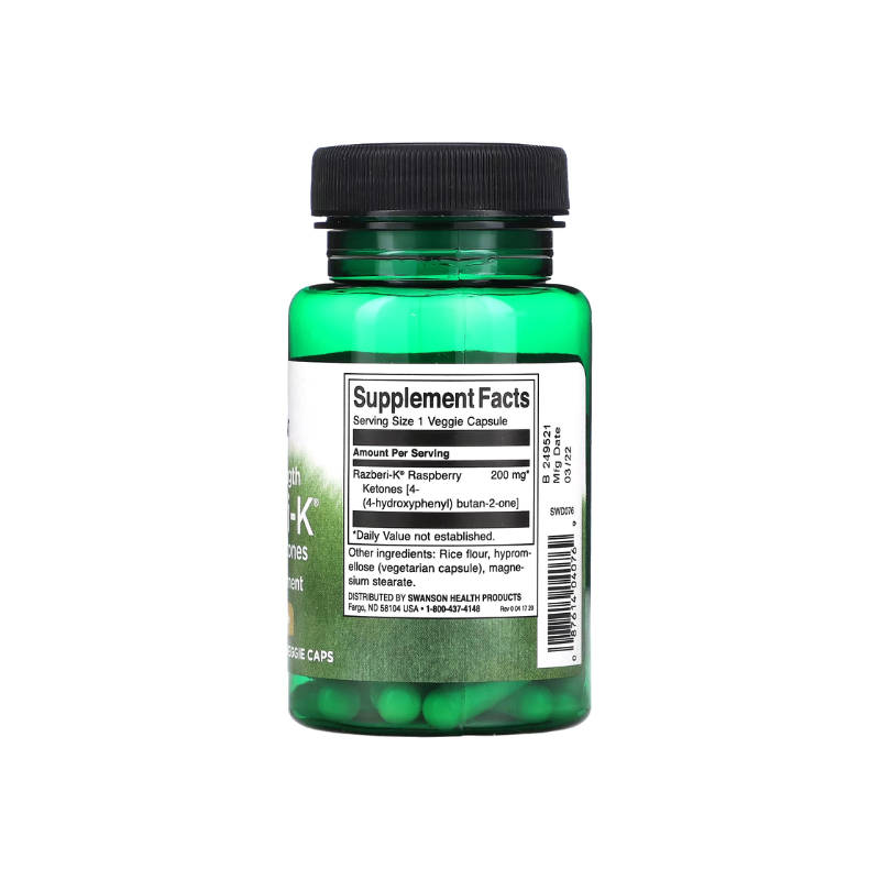 Double Strength Razberi-K, 200mg - 60 vcaps - Swanson