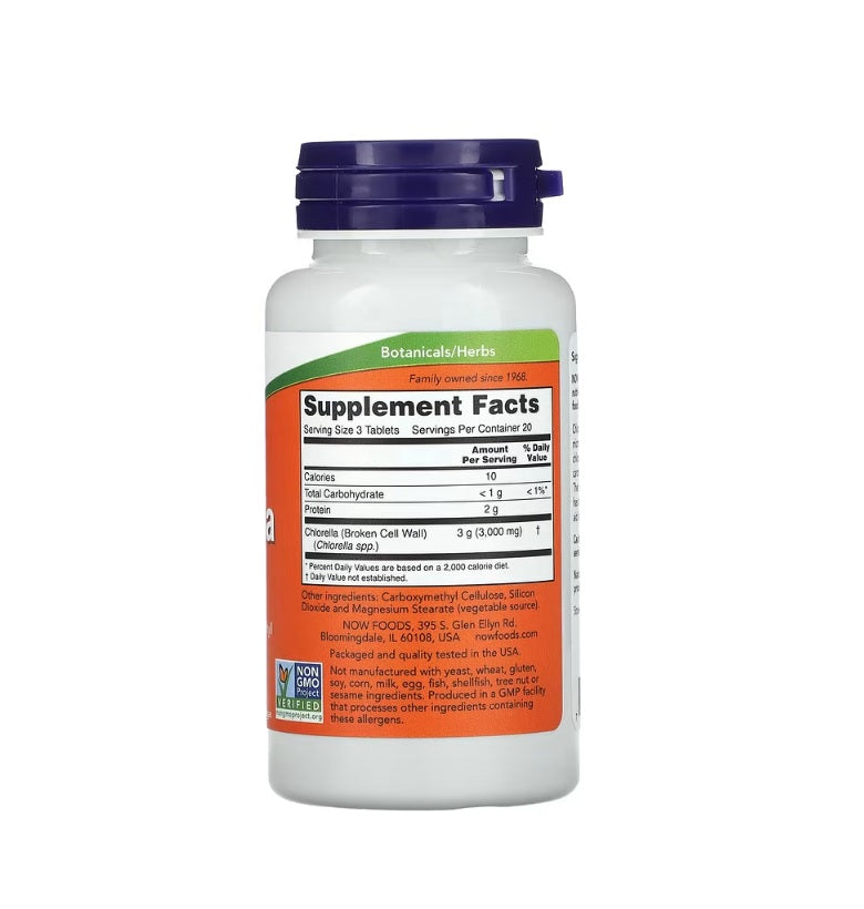 Chlorella, 1000mg - 60 tablets - Now Foods