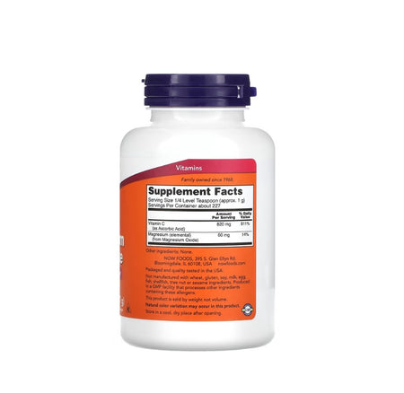 Magnesium Ascorbate, Pure Buffered Powder - 227 grams - NOW Foods