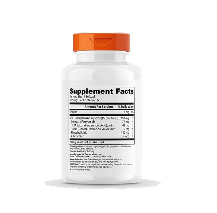 Real Krill, 350mg 60 softgels - Doctor's Best