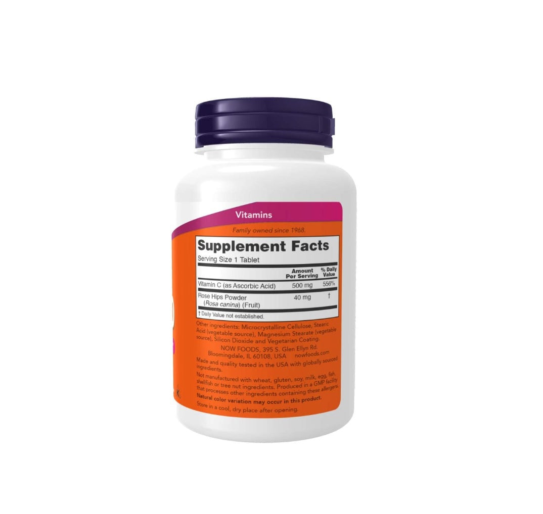 Vitamin C-500 with Rose Hips - 250 tablets - NOW Foods