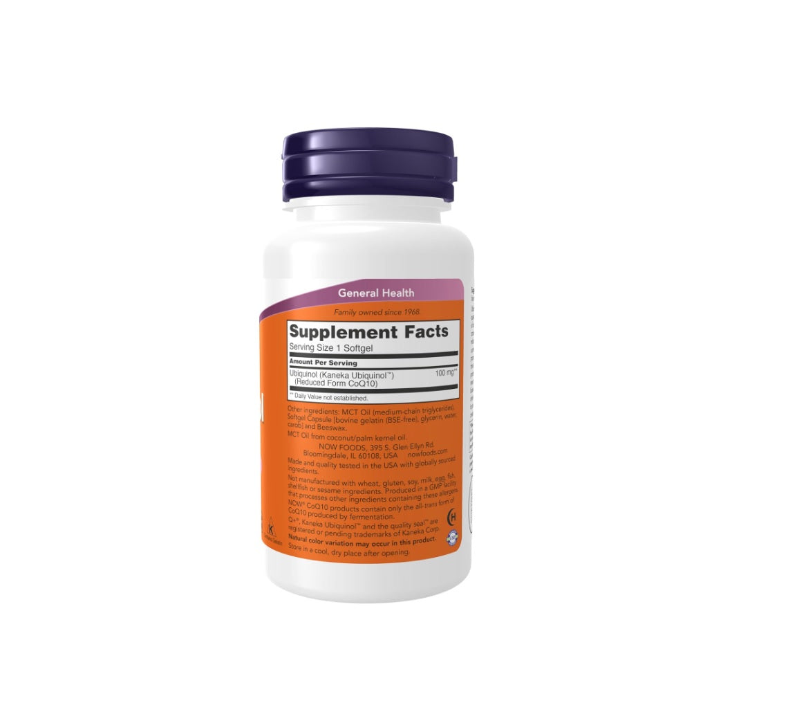 Ubiquinol 100mg - 60 softgels - Now Foods