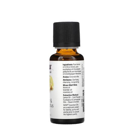 Essential Oil, Lemon &amp; Eucalyptus Blend - 30 ml. - Now Foods