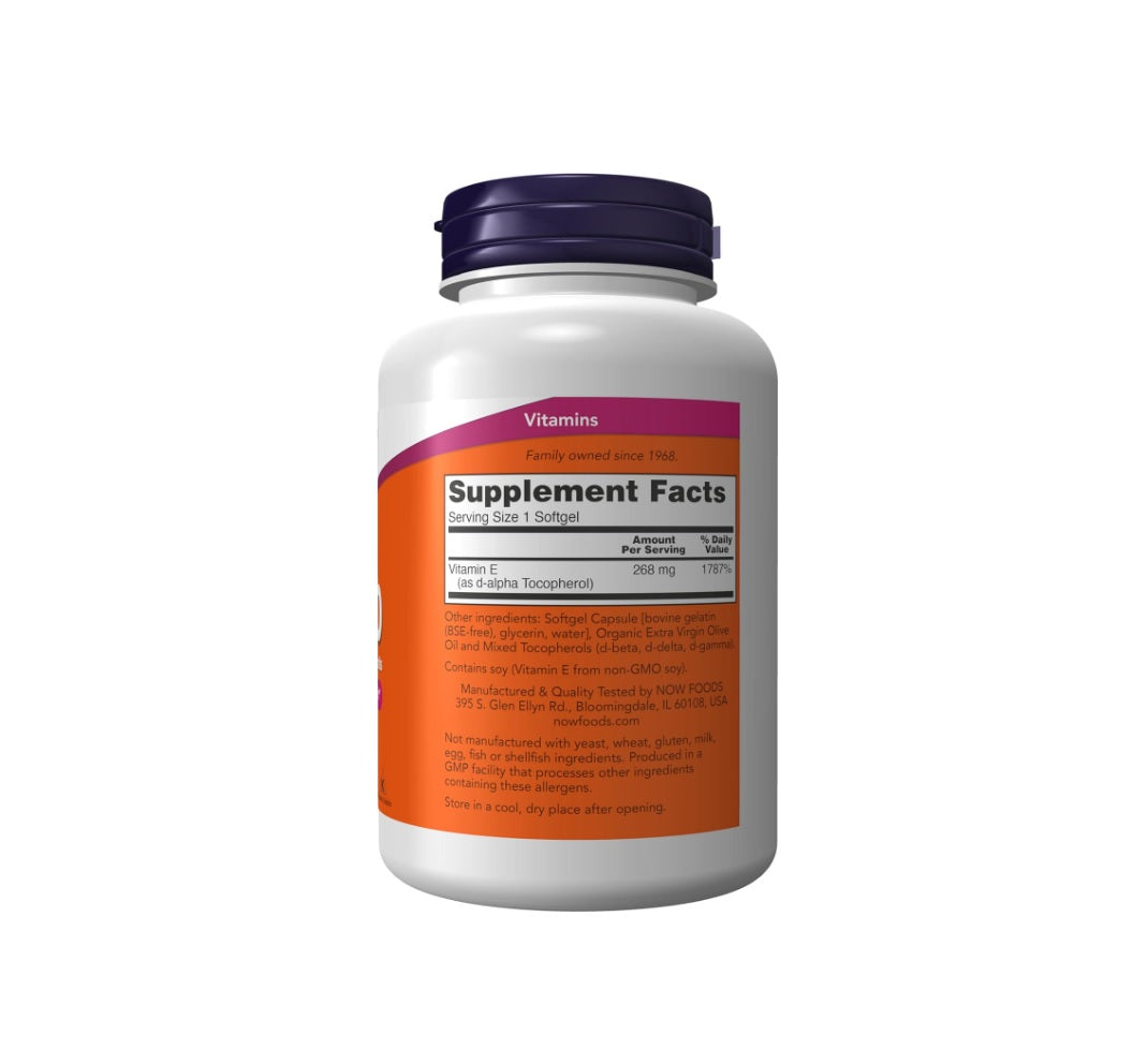 Vitamin E-400, Natural - 250 softgels - NOW Foods