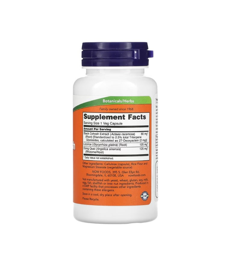 Black Cohosh Root, 80mg - 90 vcaps - NOW Foods