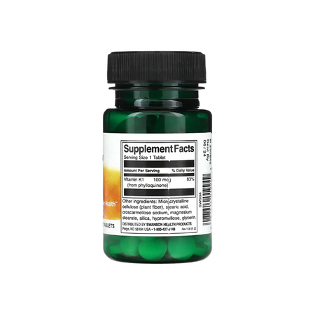 Vitamin K1, 100mcg - 100 tablets - Swanson