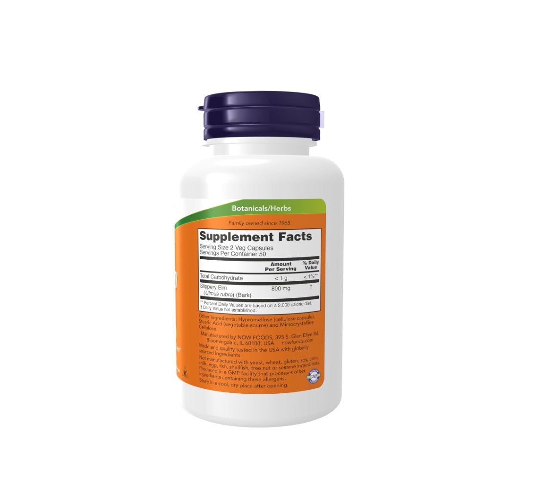 Slippery Elm 400mg - 100 vcaps - Now Foods