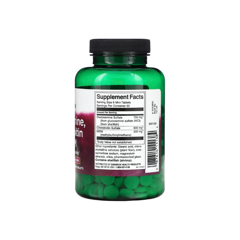 Glucosamine, Chondroitin &amp; MSM - 360 mini-tabs - Swanson