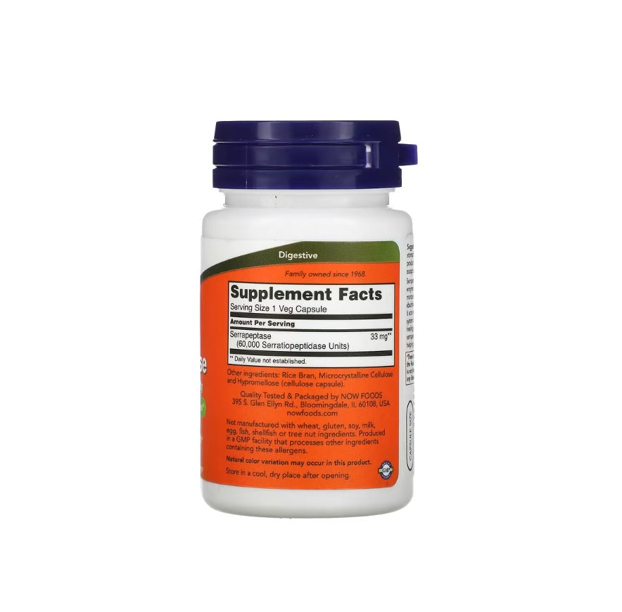 Serrapeptase - 60 vcaps - NOW Foods