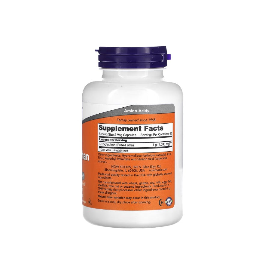 L-Tryptophan, 500mg - 120 vcaps - Now Foods